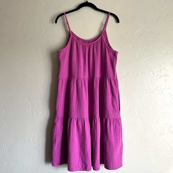 Universal Thread purple pink tiered cotton summer dress - Picture 2 of 8